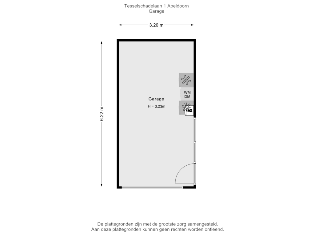 Bekijk plattegrond van Garage van Tesselschadelaan 1