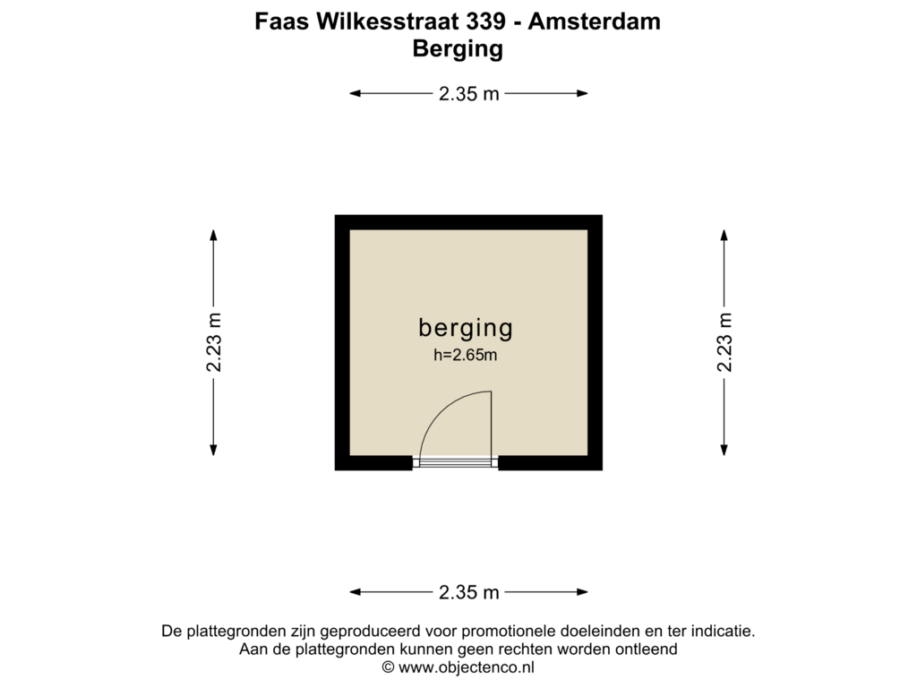 View floorplan of Berging of Faas Wilkesstraat 339