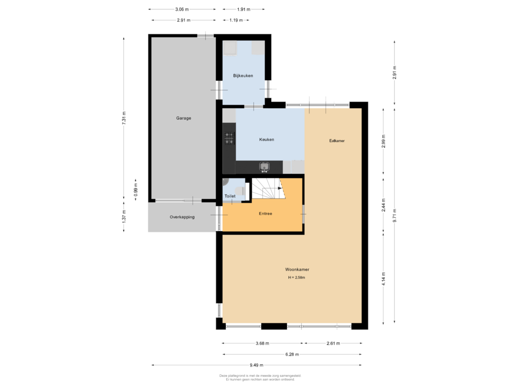 Bekijk plattegrond van Begane grond van Ligusterhage 18