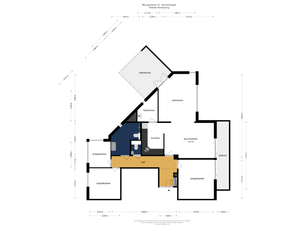 Bekijk plattegrond van Tweede Verdieping van Wouwerdries 76