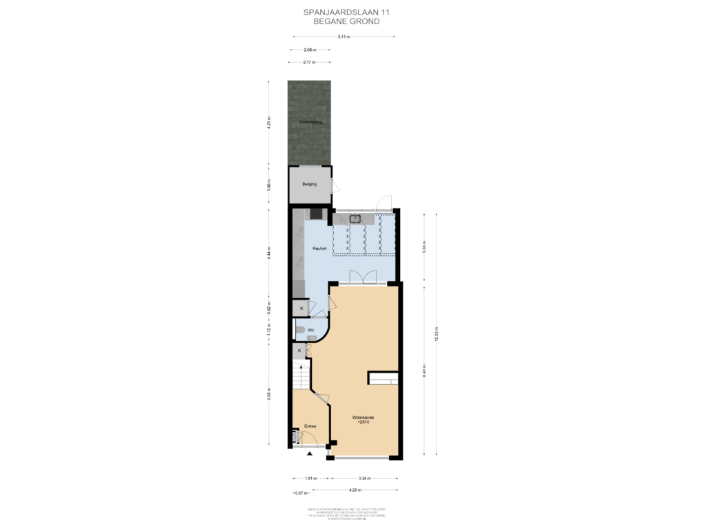 Bekijk plattegrond van Begane grond van Spanjaardslaan 11