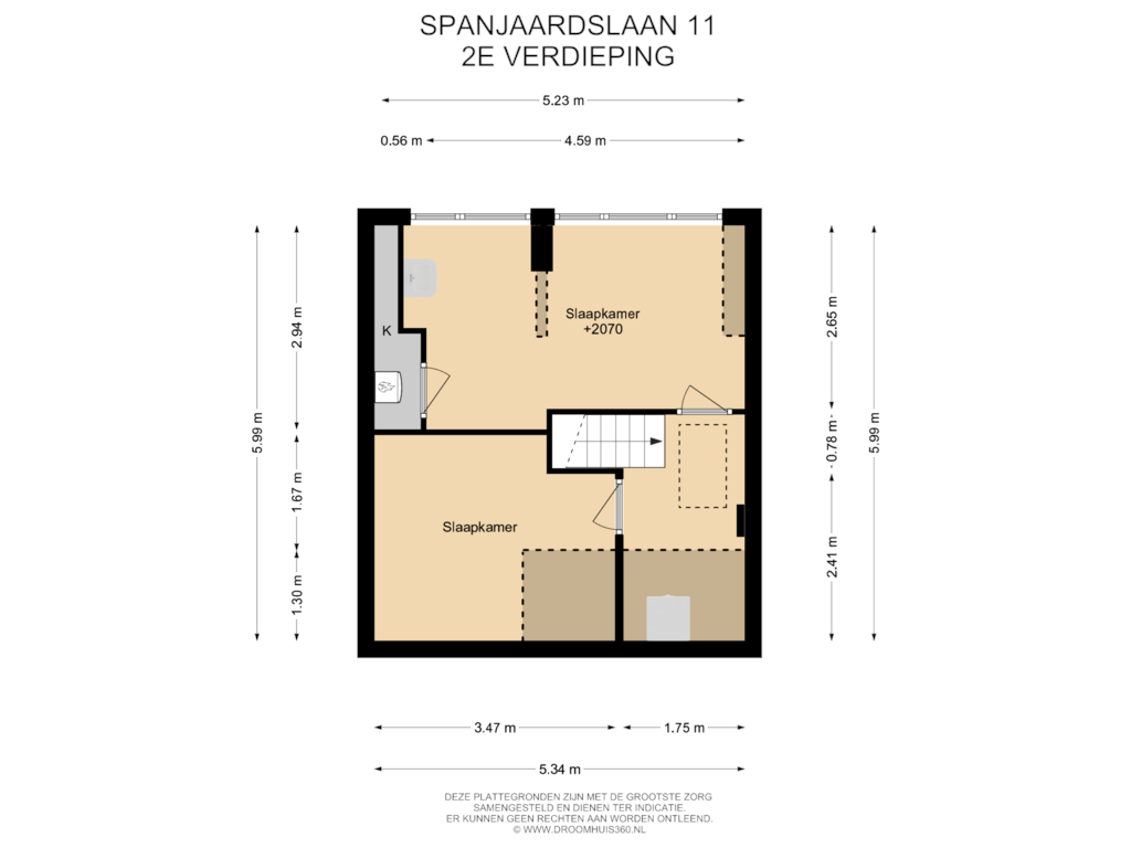 Bekijk plattegrond van 2E Verdieping van Spanjaardslaan 11