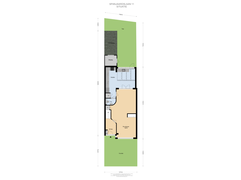 Bekijk plattegrond van Situatie van Spanjaardslaan 11