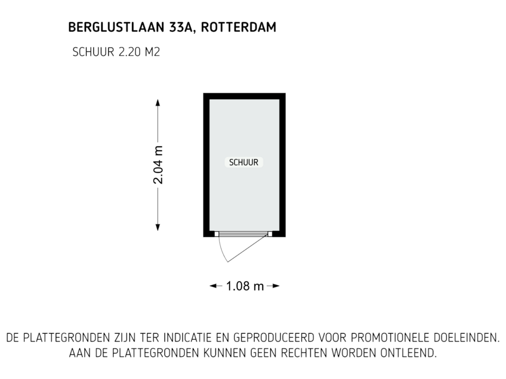 View floorplan of Schuur 1 of Berglustlaan 33-A