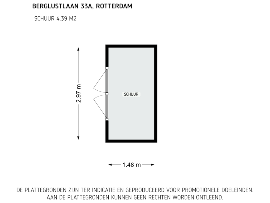 View floorplan of Schuur 2 of Berglustlaan 33-A