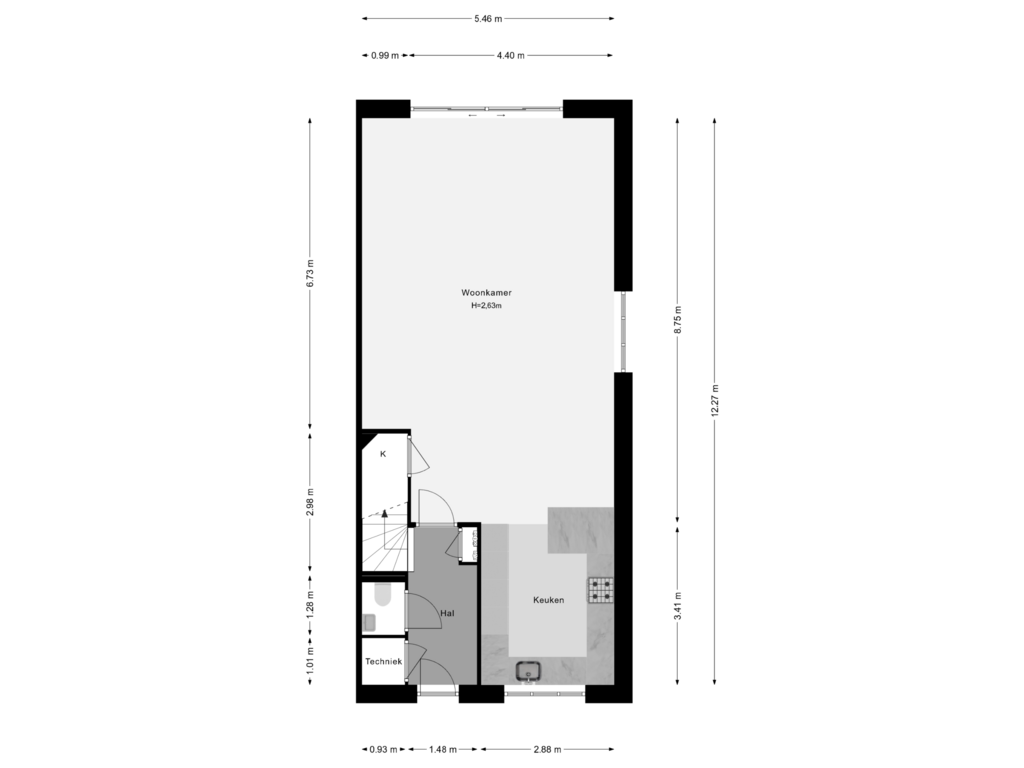 Bekijk plattegrond van Begane Grond van Ireen Wüststraat 70