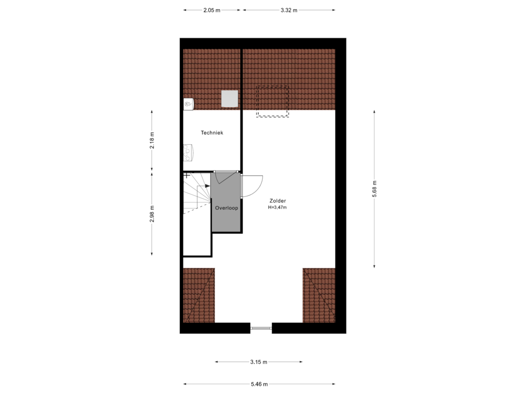 Bekijk plattegrond van 2e Verdieping van Ireen Wüststraat 70