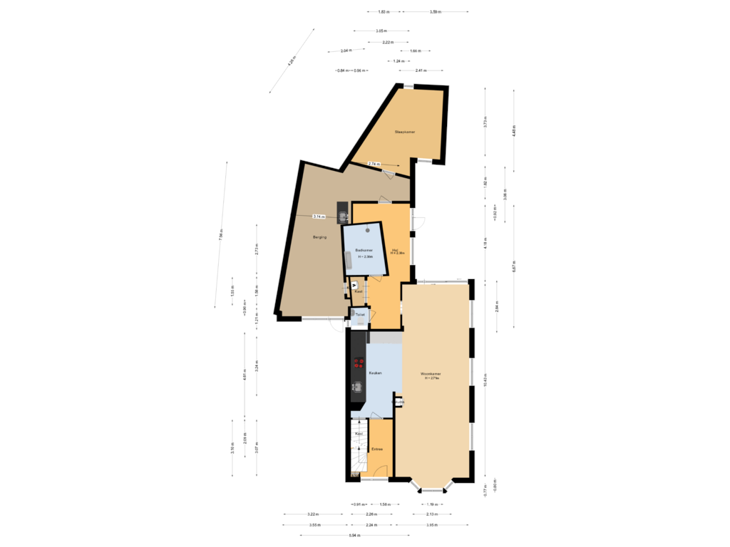 View floorplan of Begane grond of Heidelaan 1