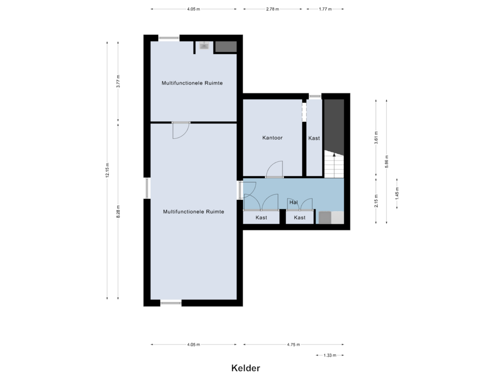 Bekijk plattegrond van Kelder van Jean Adamslaan 2