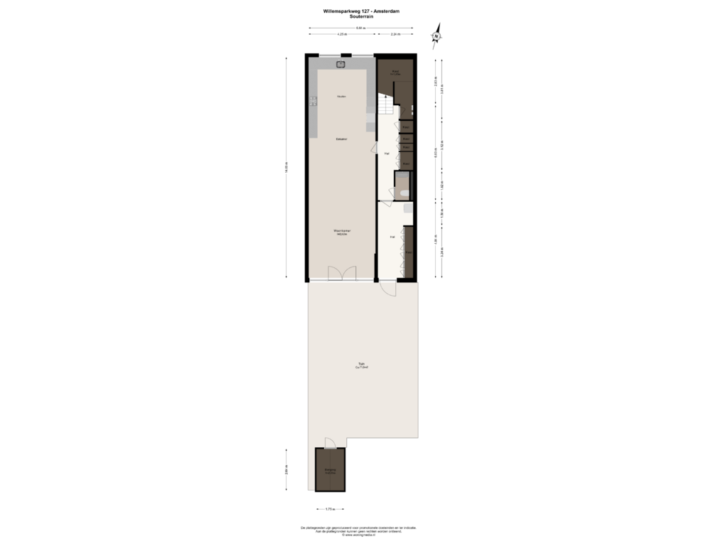 Bekijk plattegrond van Souterrain van Willemsparkweg 127