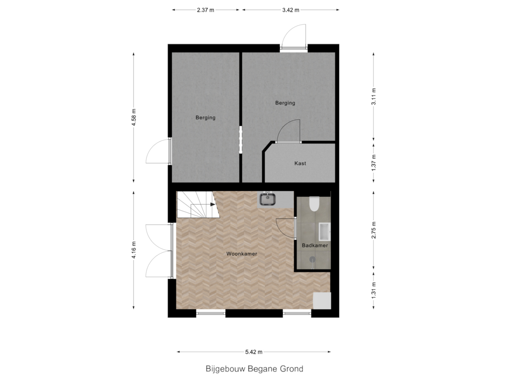 View floorplan of Bijgebouw Begane Grond of De Klomp 10