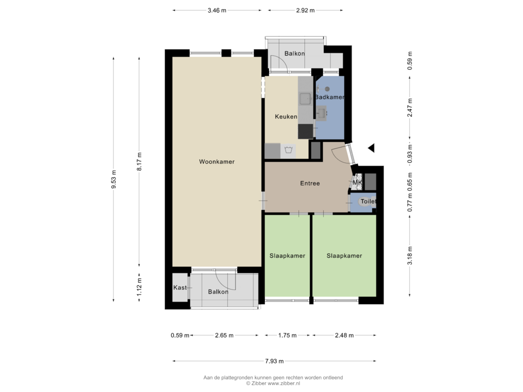 View floorplan of Appartement of Scheldestraat 71