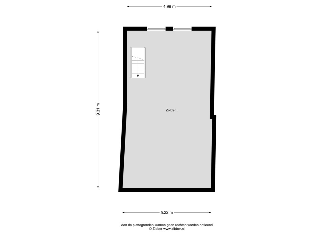 View floorplan of Tweede Verdieping of Prof van Ginnekenstraat 6