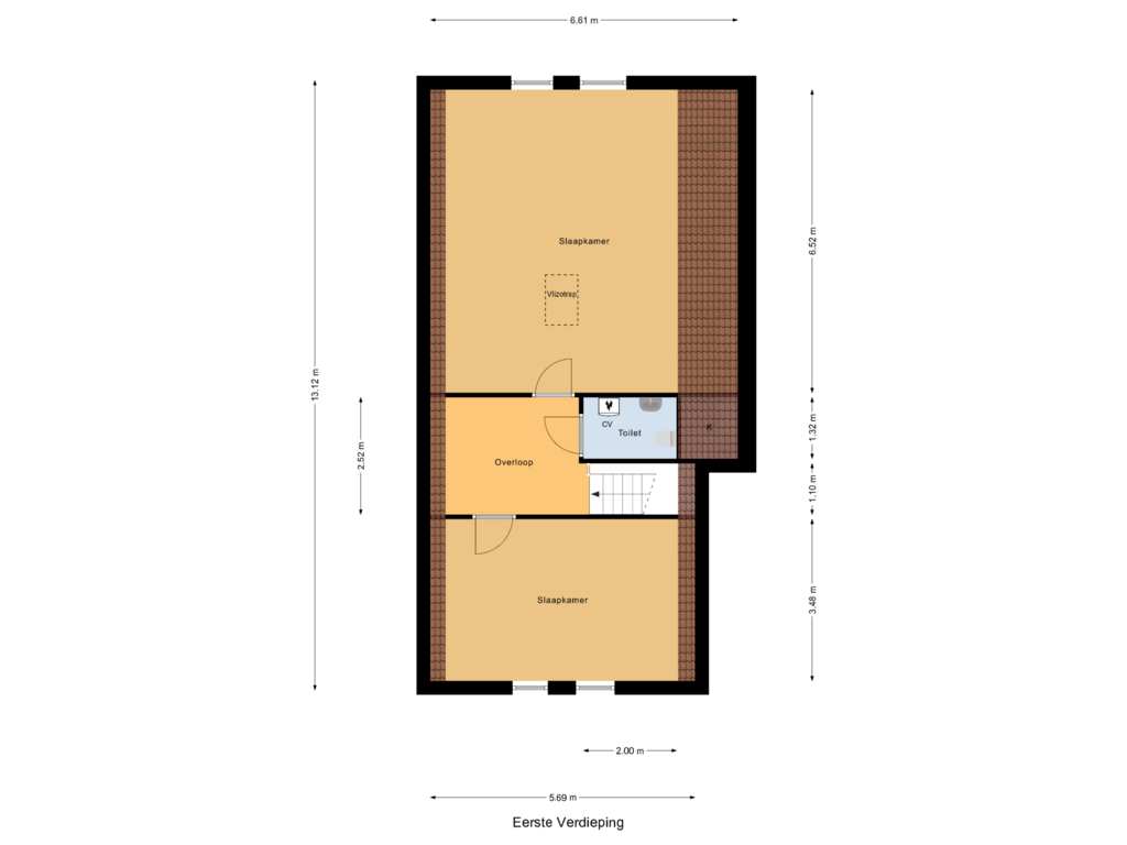 View floorplan of Eerste Verdieping of Gilzeweg 43