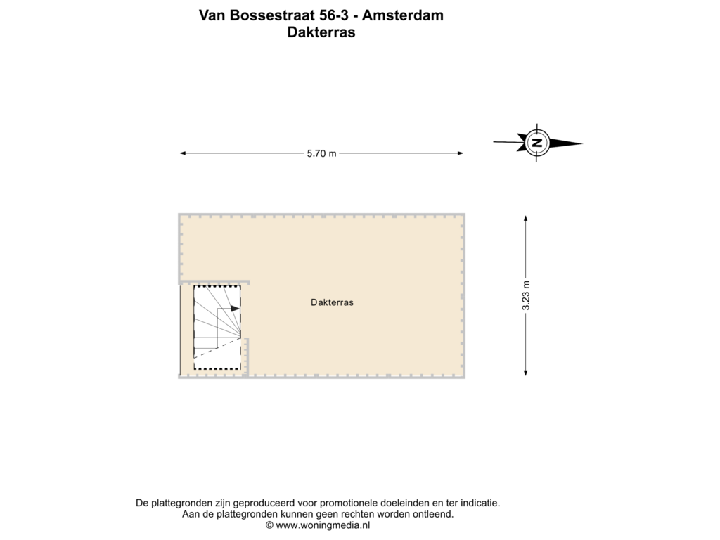 Bekijk plattegrond van Dakterras van Van Bossestraat 56-3