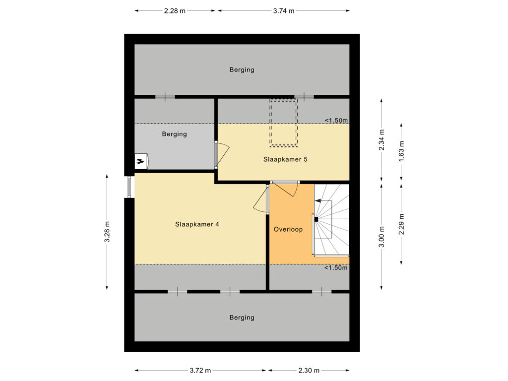 Bekijk plattegrond van Tweede verdieping van Korenstraat 116