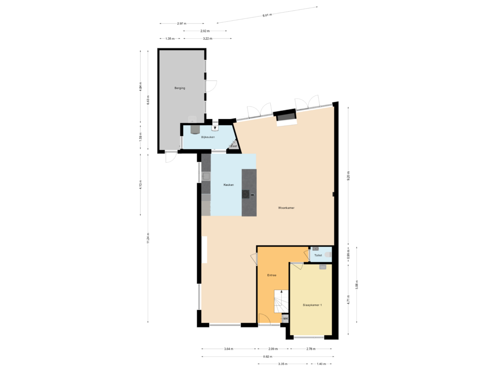 View floorplan of Begane Grond of Herenweg 131