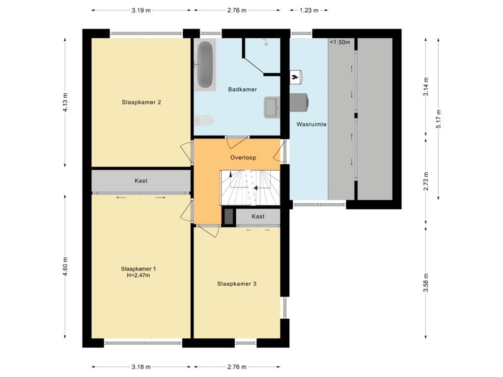 Bekijk plattegrond van Eerste verdieping van Steven Kraaijstraat 25