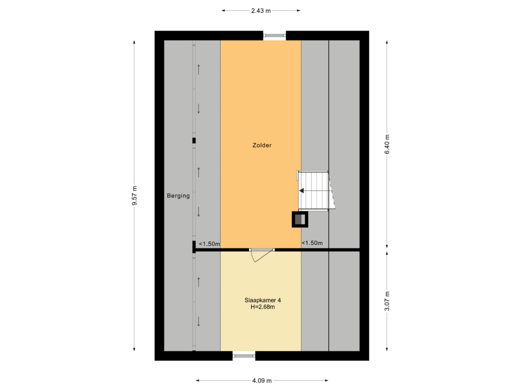 Bekijk plattegrond van Tweede verdieping van Steven Kraaijstraat 25