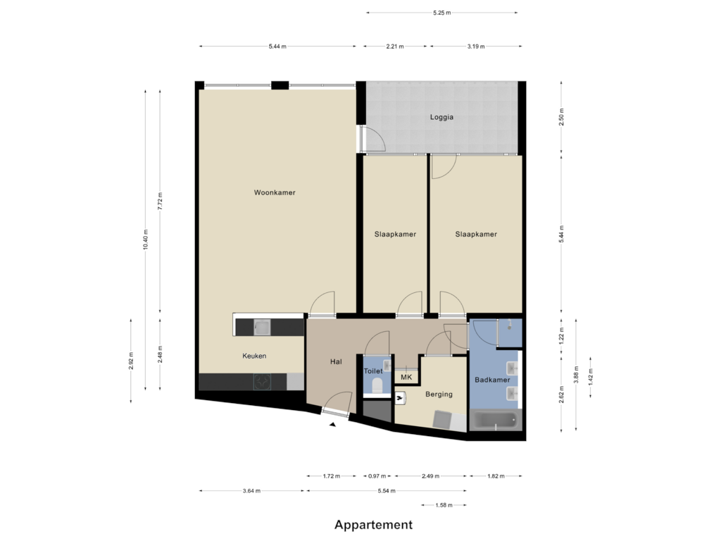 Bekijk plattegrond van Appartement van Ceres 8