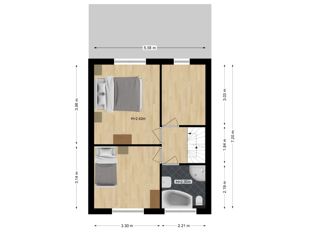 View floorplan of Eerste verdieping of Klaver 17