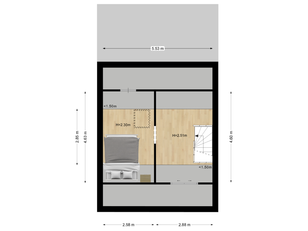 View floorplan of Tweede verdieping of Klaver 17