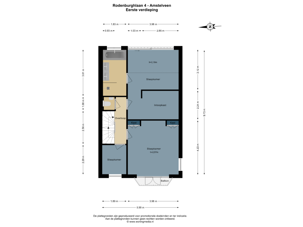 Bekijk plattegrond van Eerste verdieping van Rodenburghlaan 4