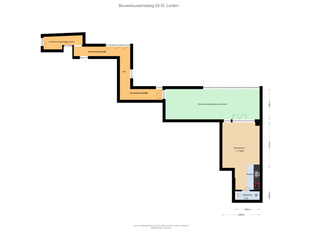 Bekijk plattegrond van Situatie 52-D van Bouwelouwensteeg 52-D