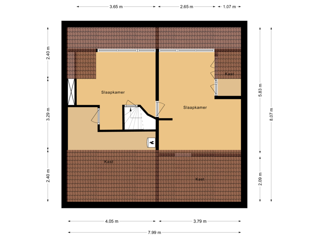 Bekijk plattegrond van Tweede verdieping van Bavostraat 114