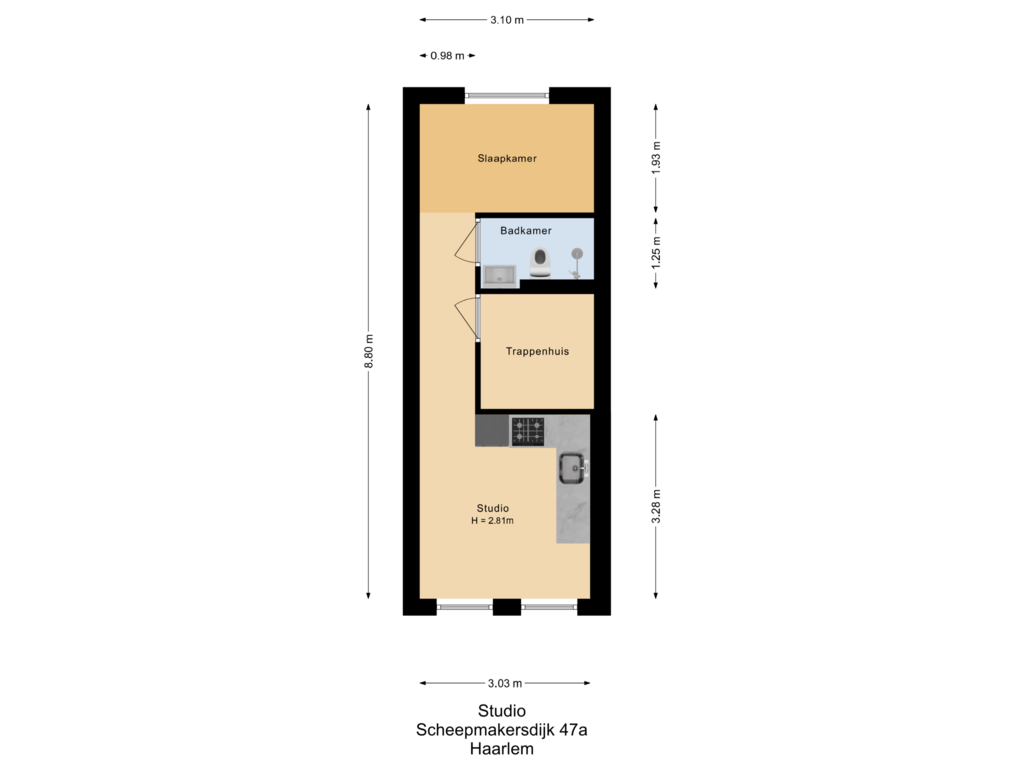 Bekijk plattegrond van Appartement van Scheepmakersdijk 47-A