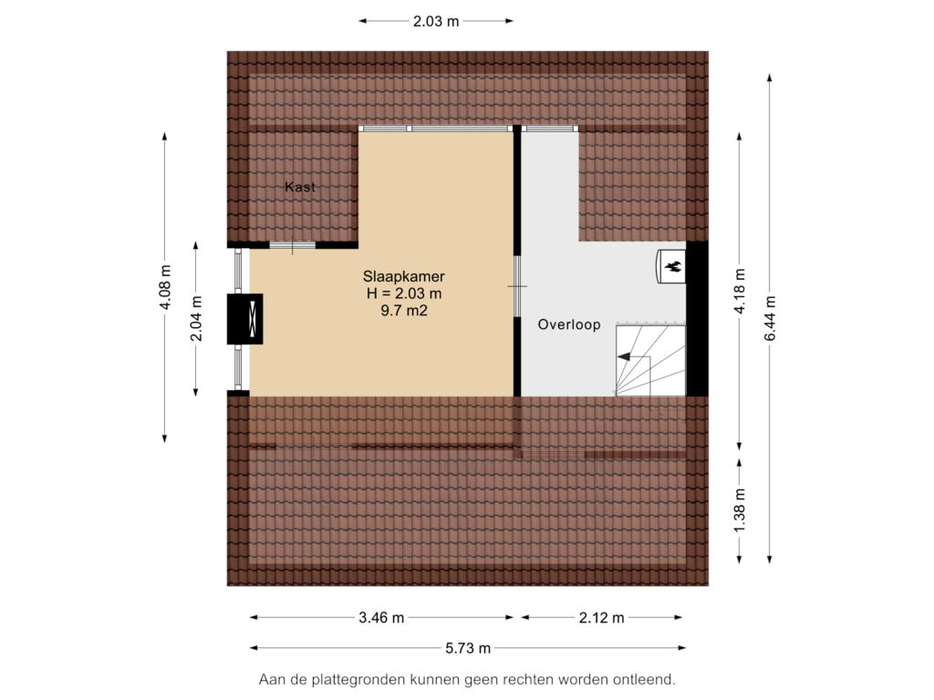 Bekijk plattegrond van 2e Verdieping van Ljurkstrjitte 26