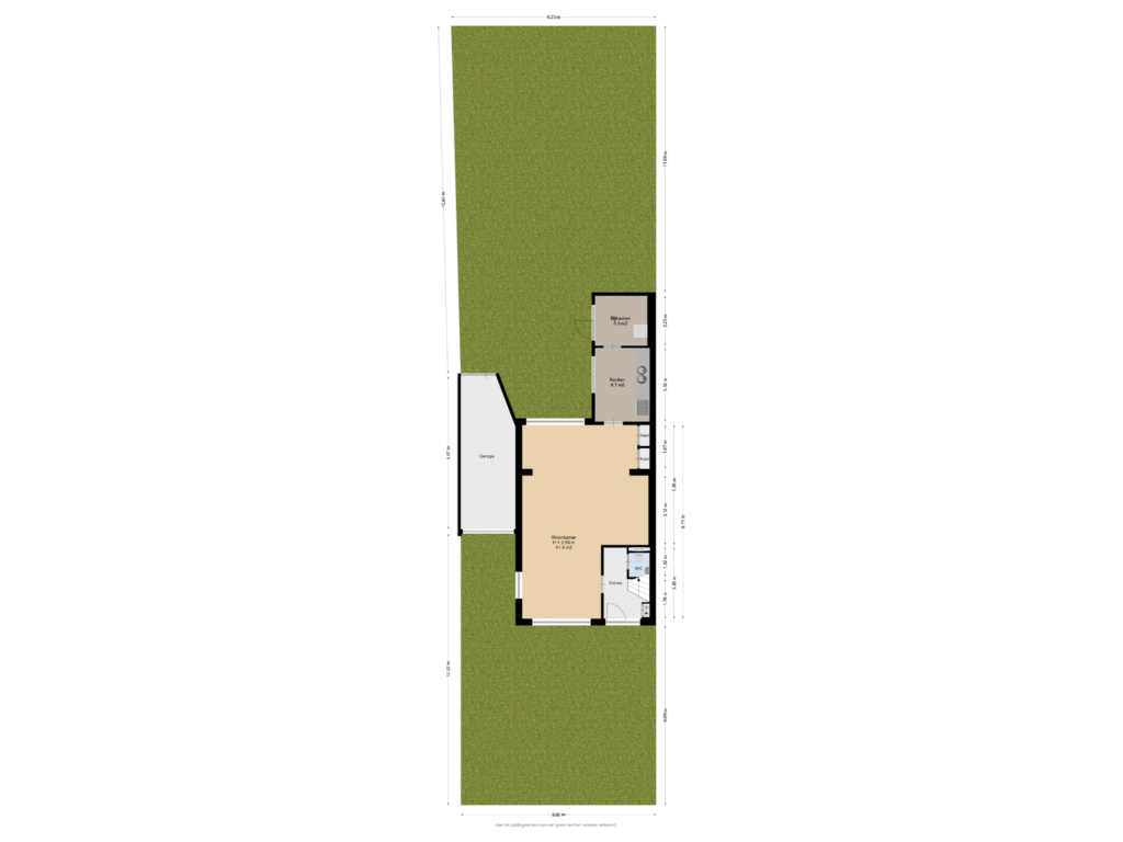 Bekijk plattegrond van Begane Grond Met Tuin van Ljurkstrjitte 26