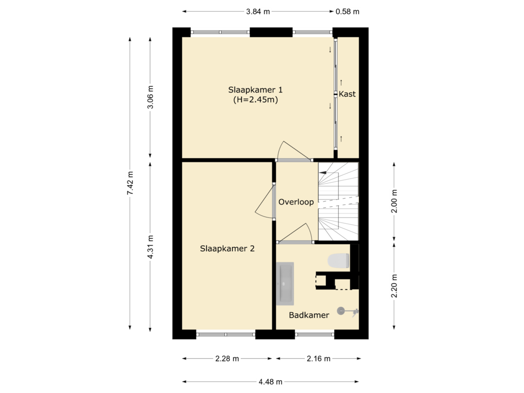 Bekijk plattegrond van tweede verdieping van Kalixfors 11