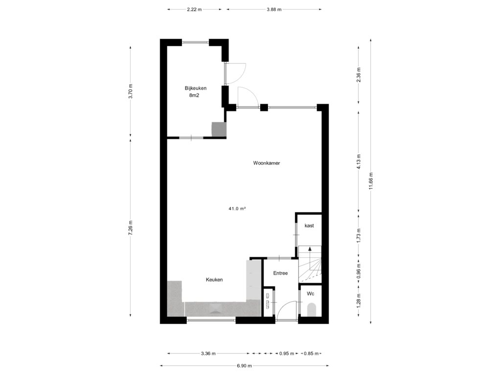 Bekijk plattegrond van Begane grond van Anjerlaan 91