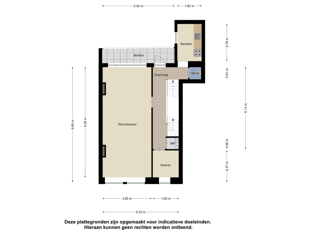 View floorplan of Eerste Verdieping of Burgemeester Knappertlaan 176-A