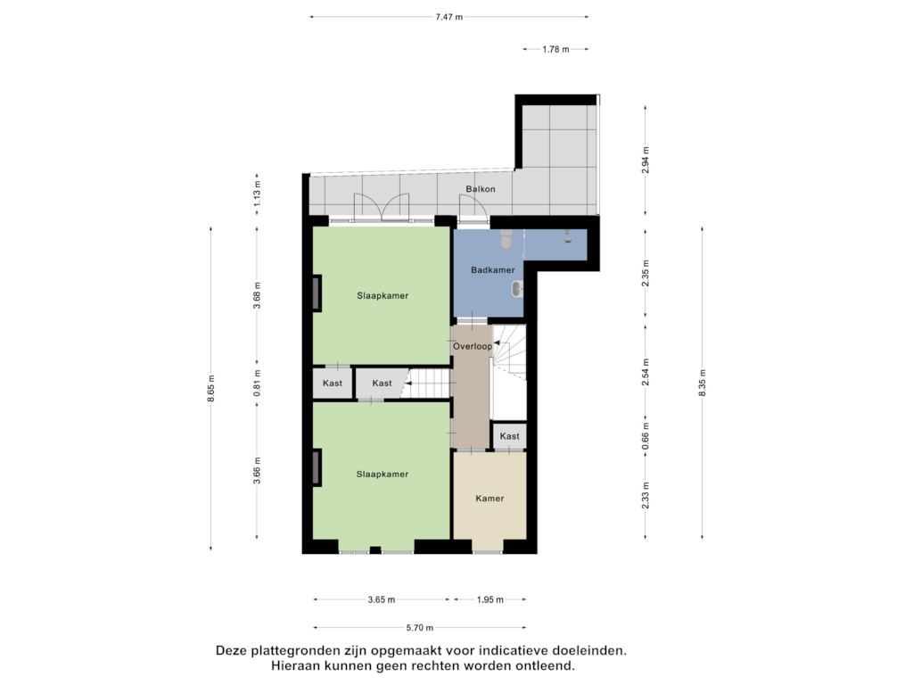 View floorplan of Tweede Verdieping of Burgemeester Knappertlaan 176-A