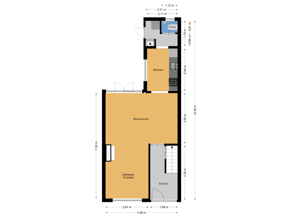 Bekijk plattegrond van Begane grond van Voormeulenweg 68