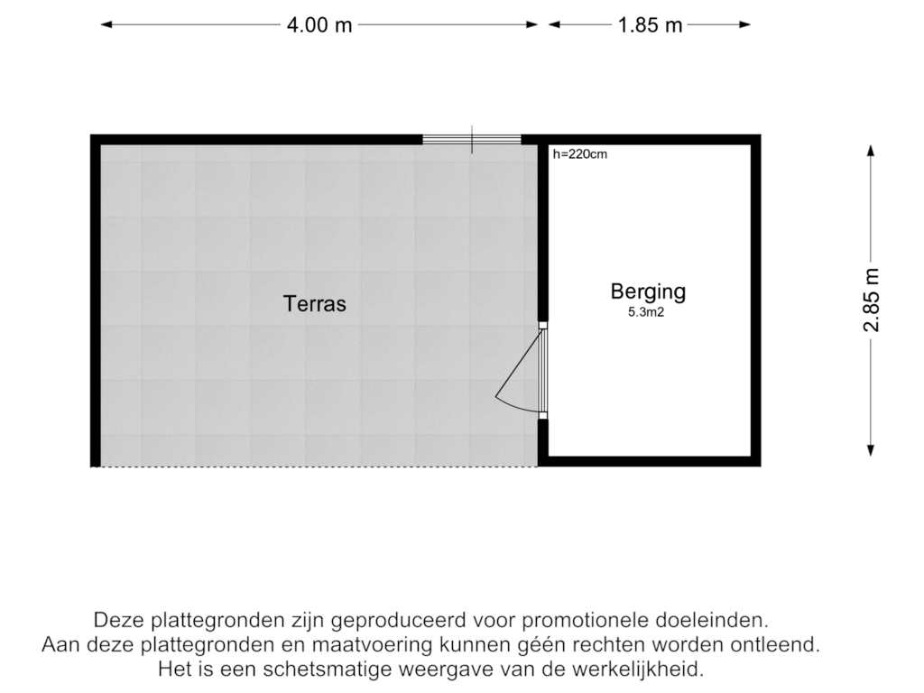 View floorplan of Berging of Groot Veldsweer 51