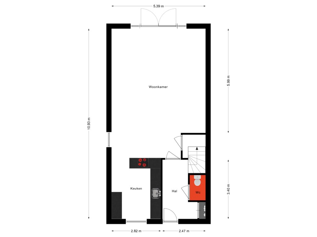 Bekijk plattegrond van Begane Grond van Achterbolst 30