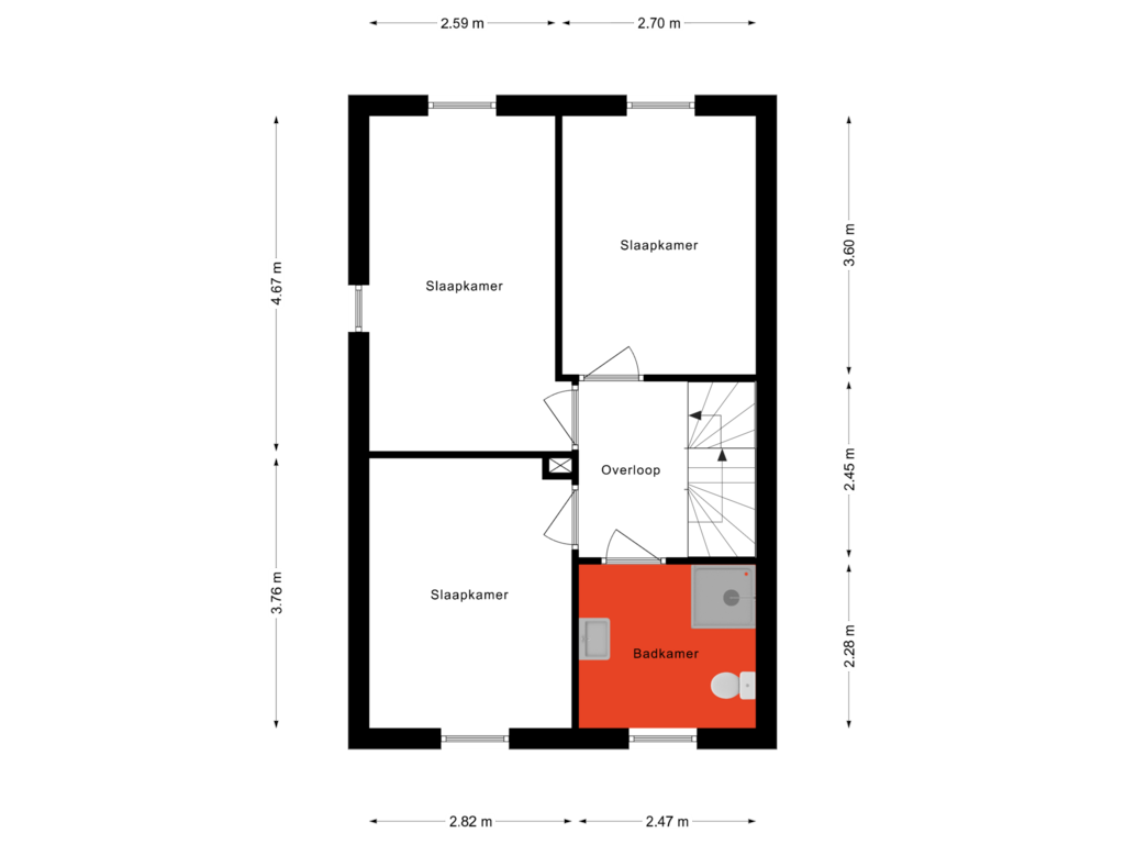 Bekijk plattegrond van 1e Verdieping van Achterbolst 30