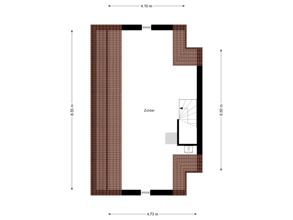 Bekijk plattegrond van Zolder van Achterbolst 30