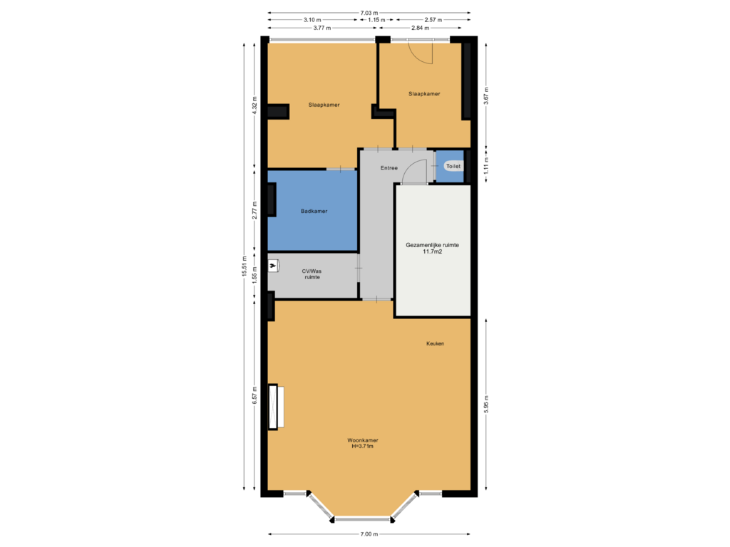 Bekijk plattegrond van Appartement van Jan Luijkenstraat 23-B