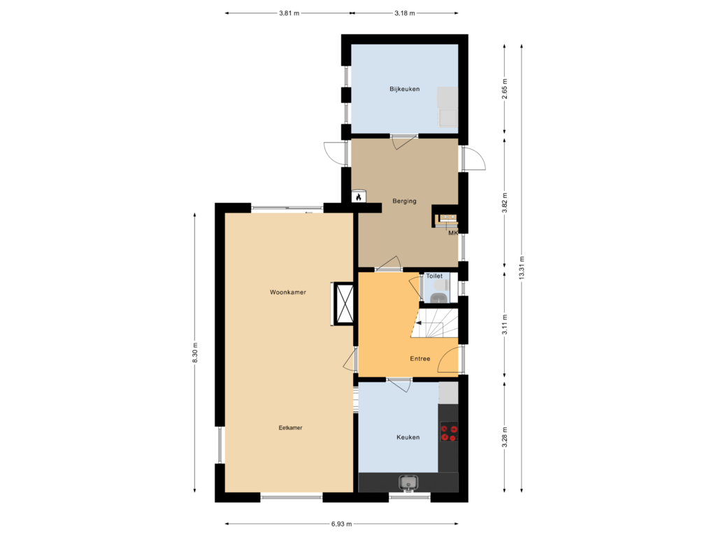 Bekijk plattegrond van Begane grond van Van Roijensweg 15