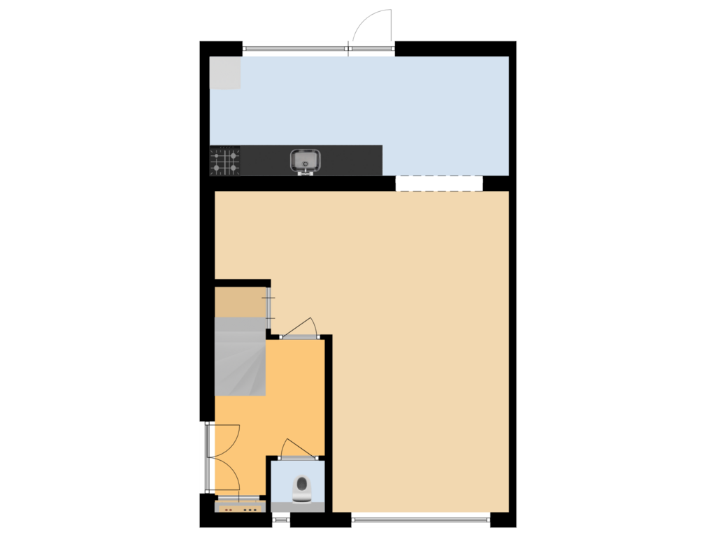 Bekijk plattegrond van Begane grond van Orchideestraat 32