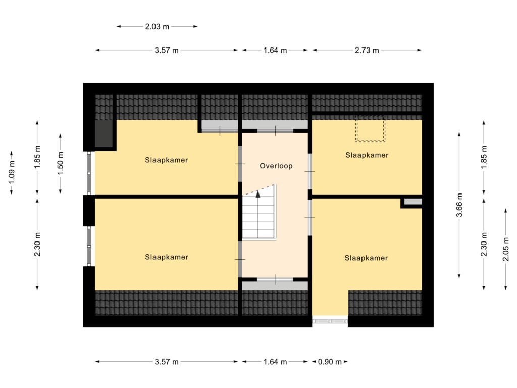 View floorplan of 1e Verdieping of Vlasrootweg 3