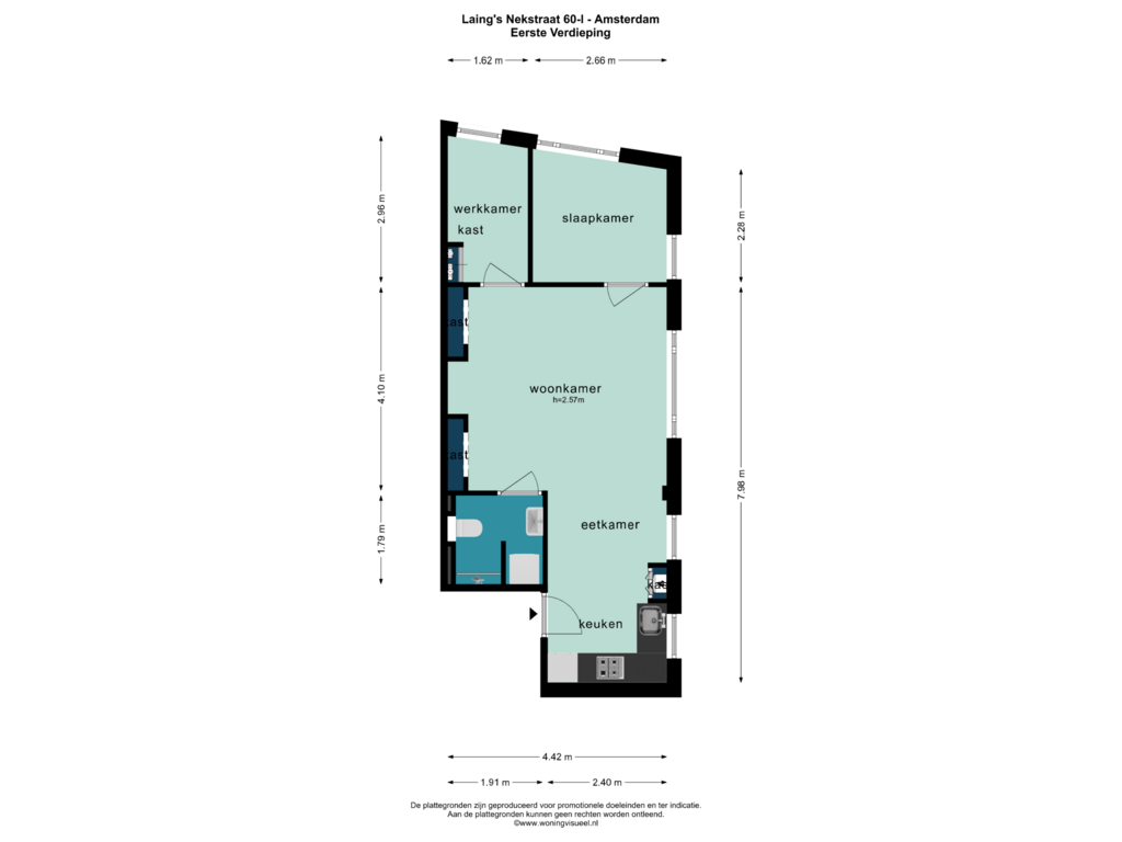 Bekijk plattegrond van EERSTE VERDIEPING van Laing's Nekstraat 60-1