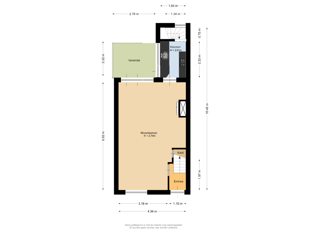 Bekijk plattegrond van Begane grond van Onder de Boompjes 67