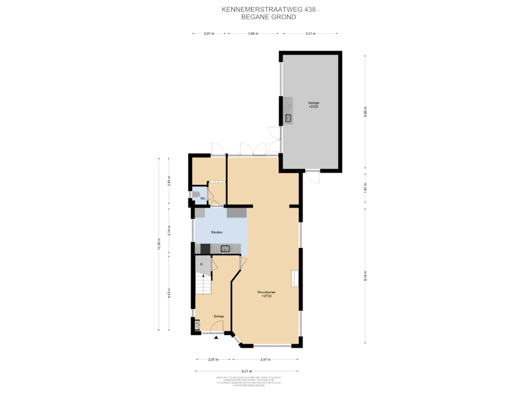 Bekijk plattegrond van Begane grond van Kennemerstraatweg 438