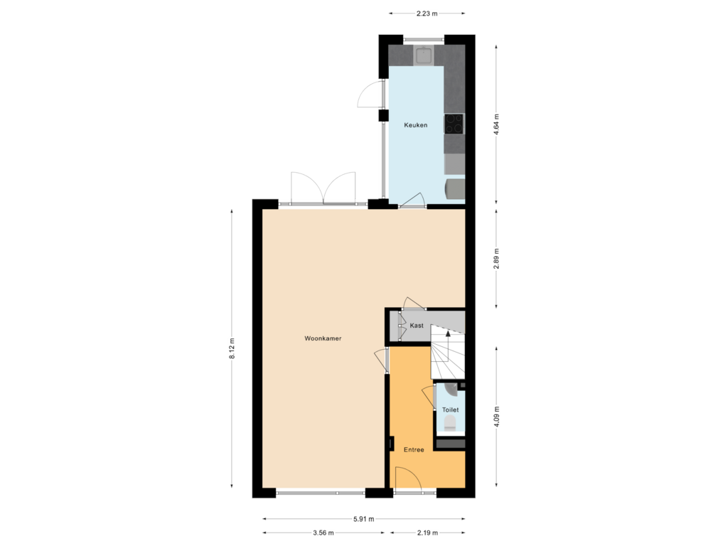 View floorplan of Begane grond of Schepenstraat 23