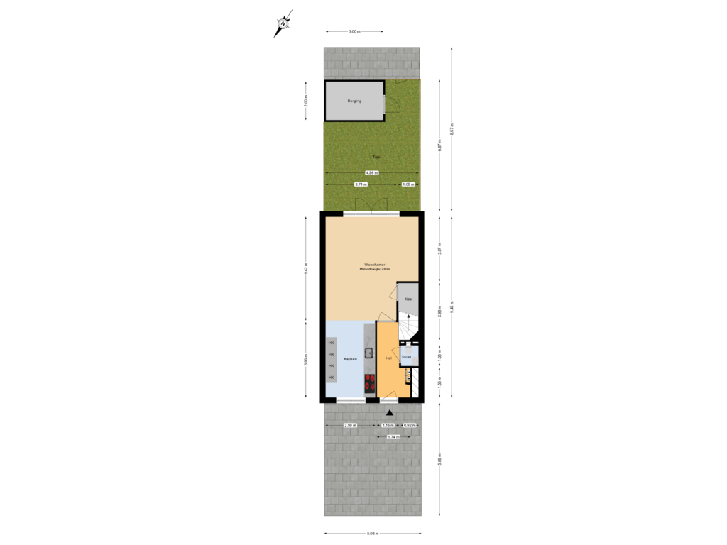 View floorplan of Begane grond tuin of Aletta Rutgersstraat 50